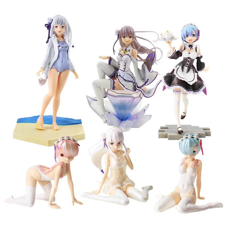 

Re Zero Starting Life in Another World Emilia Ram Rem PVC Action Figure Model Toy Dolls