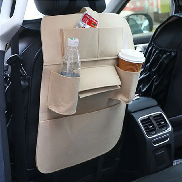 1 шт. стайлинга автомобилей заднего сиденья сумка для хранения для VW Polo Jetta Защитные чехлы для сидений, сшитые специально для Toyota Corolla Mercedes W203 Saab renault dacia duster аксессуары - Название цвета: Beige