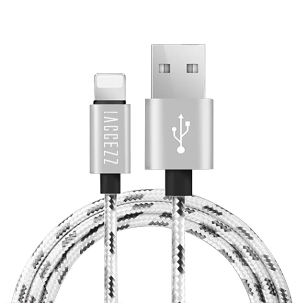 ACCEZZ нейлоновый usb-кабель для зарядки Iphone X XS Max XR 5S 6S 6 7 8 5C Plus, шнур для быстрой зарядки телефона, кабель для зарядки и передачи данных - Цвет: Silver