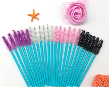 

1000pcs make up brush synthetic fiber Disposable Eyelash Brush Mascara Applicator Wand Brush Cosmetic Makeup Tool Rose Red