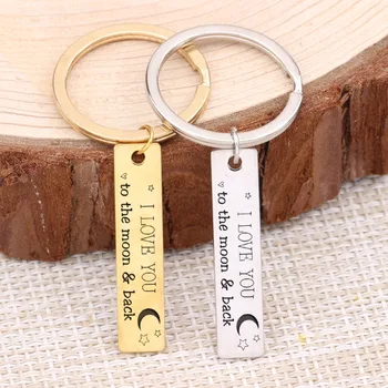 

I Love You To The Moon & Back Key Chain For Couple Jewelry Boyfriend Girls Love Anniversary Birthday Present 3 Colors Choose