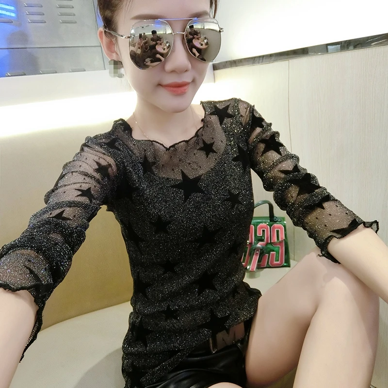 Женская облегающая футболка с длинным рукавом Camiseta Mujer T97314 осенне-зимняя