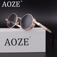 AOZE Round Steampunk Goggles Retro Male Sunglasses Men Vintage Women Gothic Sun Glasses Gold Black Steam Punk Sunglass UV400 AOZE Round Steampunk Goggles Retro Male Sunglasses Men Vintage Women Gothic Sun Glasses Gold Black Steam Punk Sunglass UV400