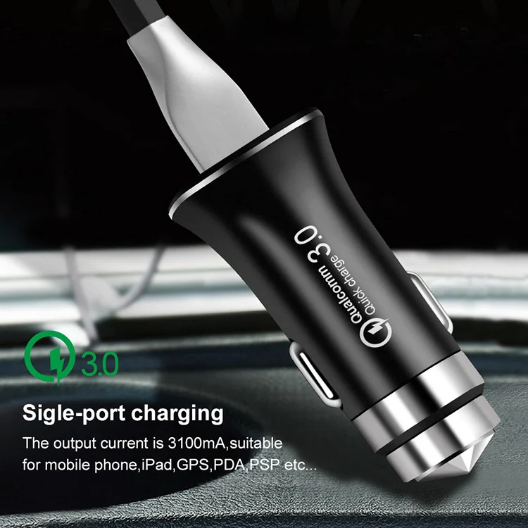 5V 3.1A QC3.0 Phone Car Fast Charger BKSS2 9V-12V Fireproof PC Micro USB Turbo 3T Car Charger For Samsung S8 Motorola V3 Huawei