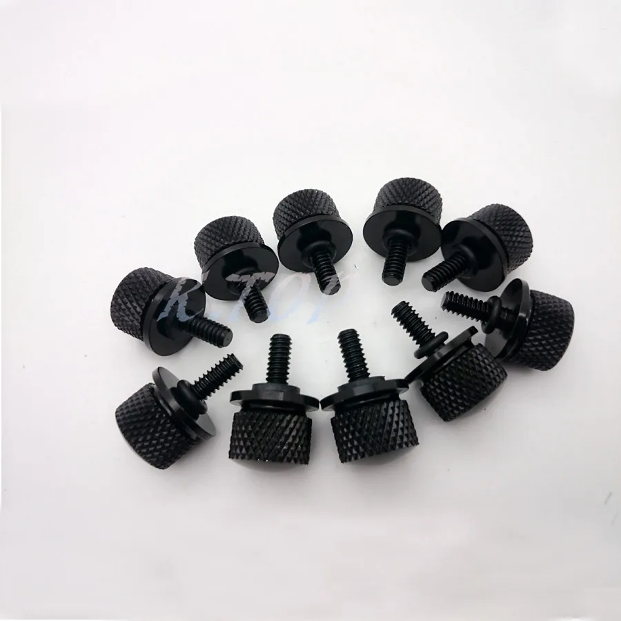 10pcs Black Knurled Aluminum Seat Mount Bolt Screw Thumbscrew For
