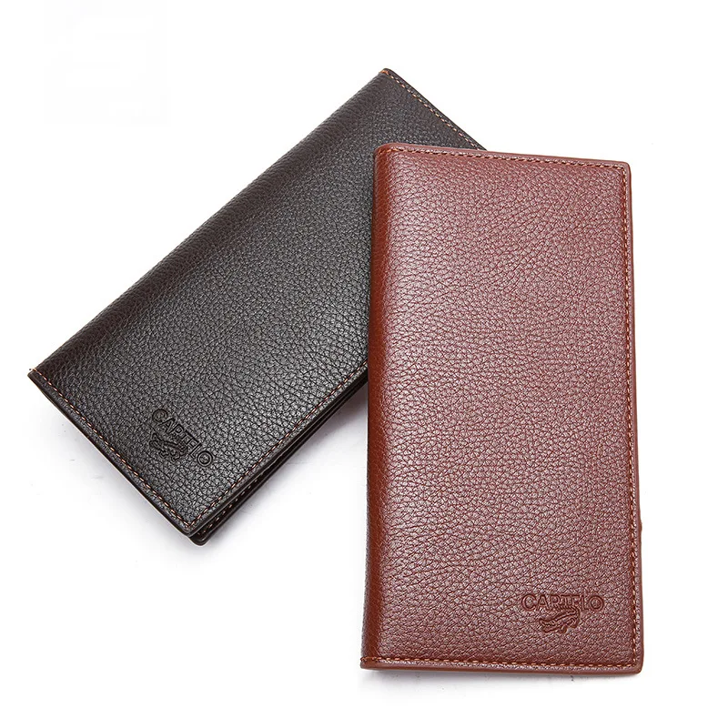 Fashion Men's PU Leather Wallet Male Business Thin Coin Purse Man Brief Leisure Credit Card Long Wallets |