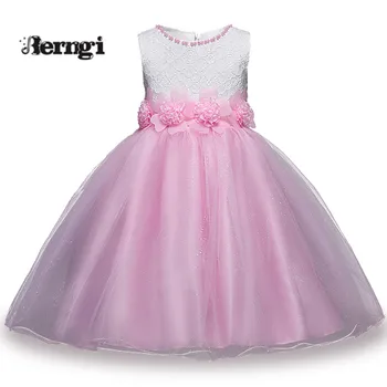 

New Brand White&Pink Sleeveless Patchwork Kids Girl Party Prom Dresses Princess Flower Girl Dress for 3-8 yrs
