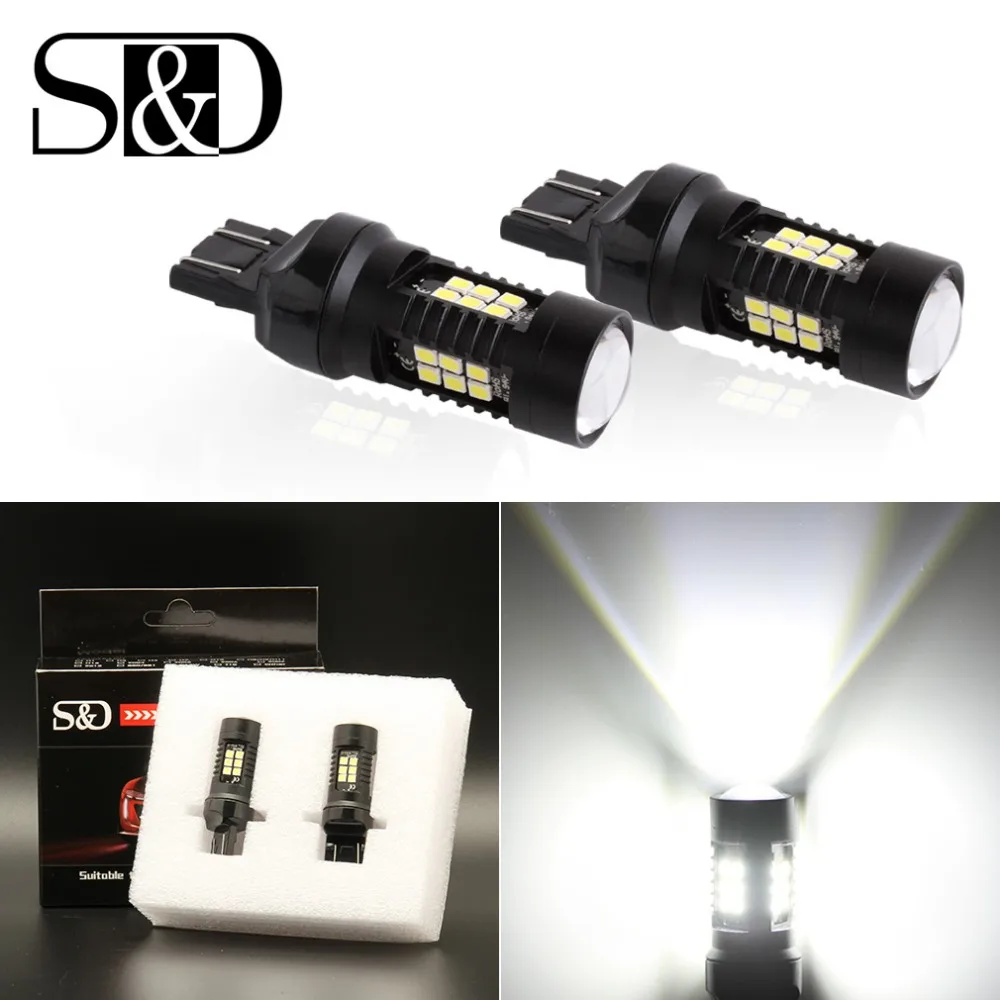 

2pcs 1200Lm T20 W21W LED W21/5W LED 7440 7443 SRCK LED Bulb White Red Amber Car Brake Reverse Parking Light 12V Lamp Turn Signal