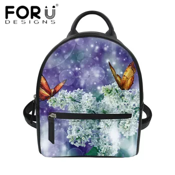 

FORUDESIGNS Animal Butterflies Printing Women Small Backpack Brand Design Girls Travel Rucksacks Students School Daypack Bolsa