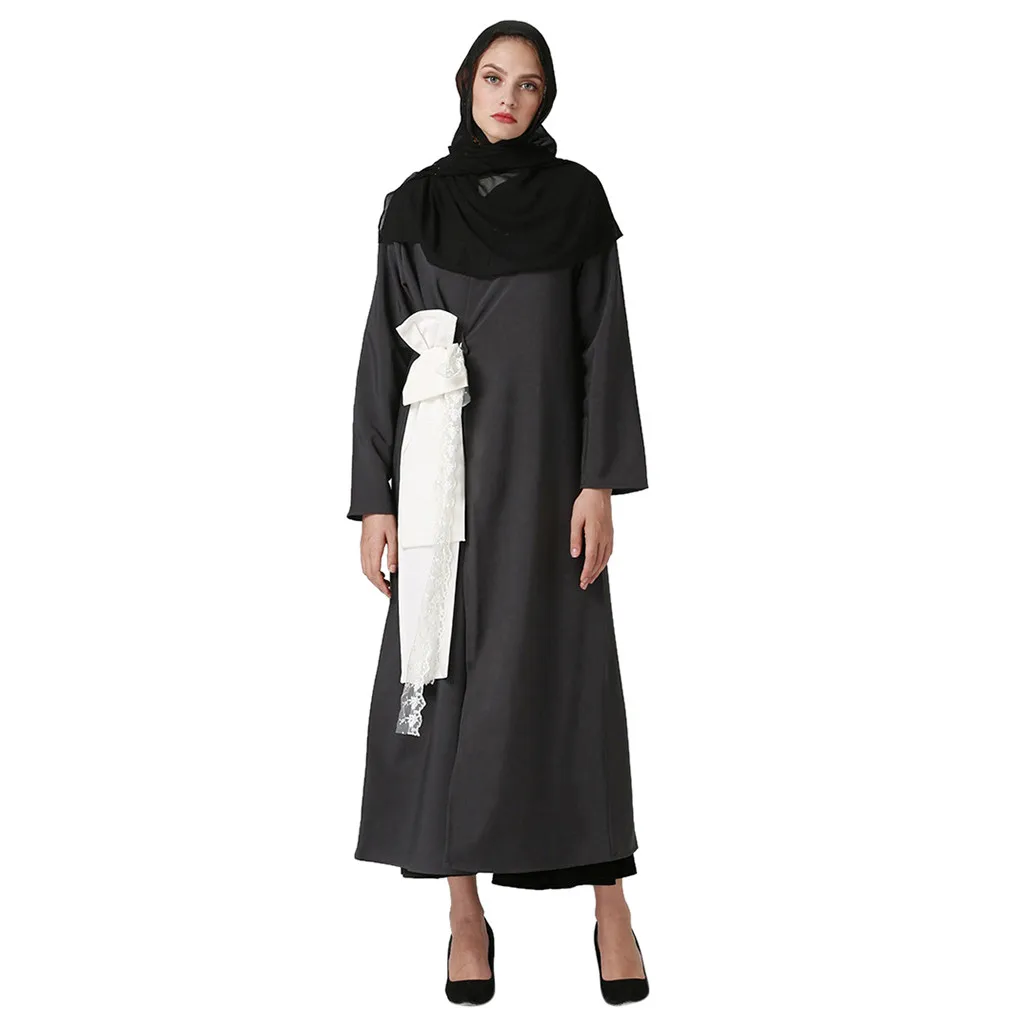 

New Muslim women Dress Long sleeve Open Abaya Women Long Cardigan Dress Muslim Kimono Jilbab Dubai Kaftan Arab Islamic Clothing