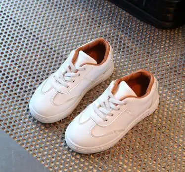 Bekamille/весенне-Осенняя детская обувь для отдыха; модные детские однотонные кроссовки для мальчиков и девочек; Детская уличная спортивная обувь для бега - Цвет: Белый