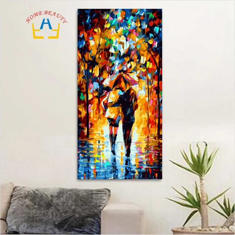 

Coloring By Numbers On Canvas Large Abstract Umbrella Under The Lovers Modular Picture For Living Room Home Decor Wall Art SY044
