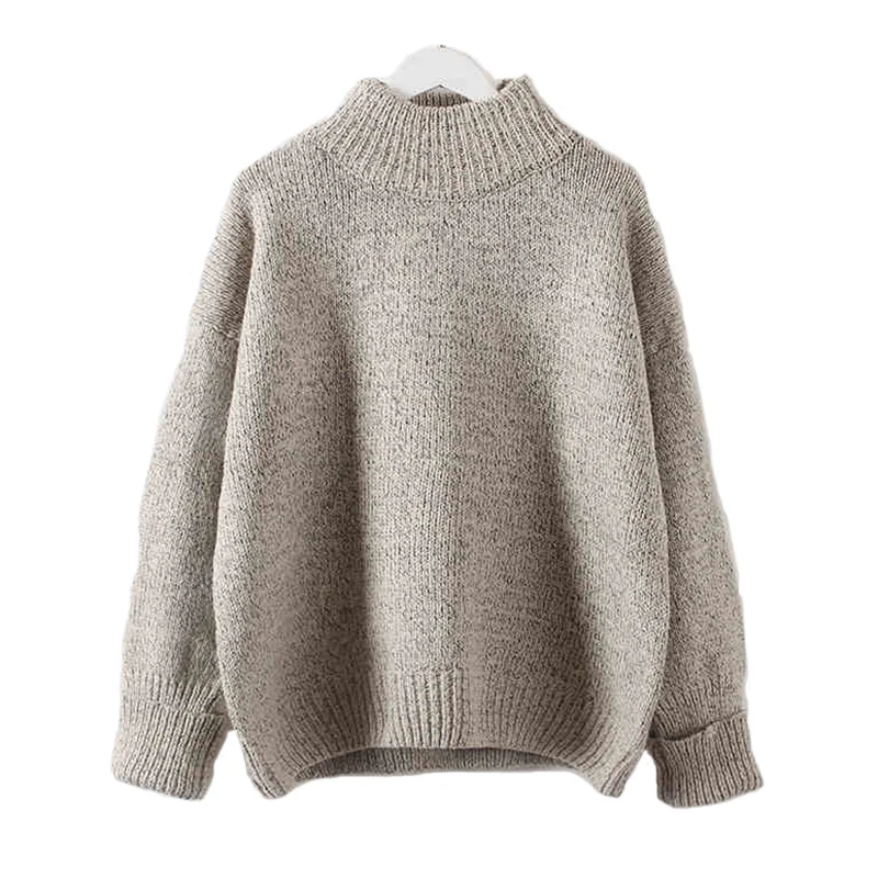 

2019 Winter Turtleneck Pullover Knitting Cashmere Sweater Autumn Oversized Sweater Womens Long Sleeve Warm Sweater