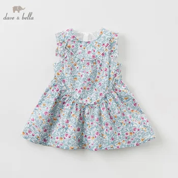

DBA9375 dave bella summer baby girl's princess cute flowers dress children fashion party dress kids infant lolita floral clothes