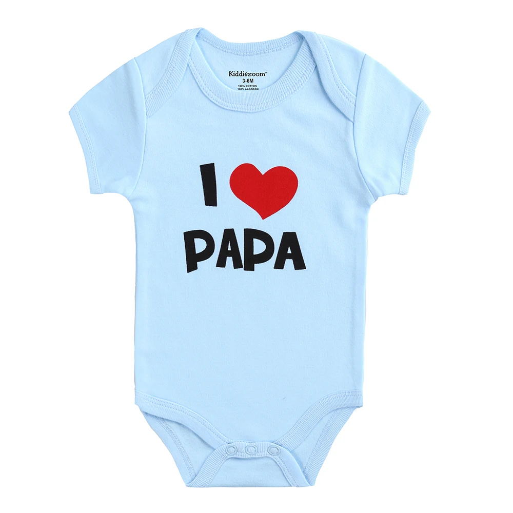 Kiddiezoom Baby Boy Girl Clothes Short Sleeve i Love Papa