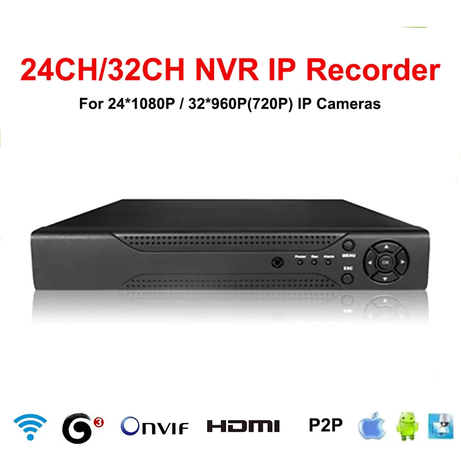 

JIVISION 32CH NVR CCTV 24CH 1080p 32CH 960p 720p NVR 32ch HDMI ONVIF P2P Cloud network 32 Channel Network video recorder