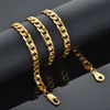 Hip Hop joyería larga cadena de eslabón cubano grueso collares dorados con grueso Color dorado cadenas de cuello de acero inoxidable para hombres joyería ► Foto 2/6