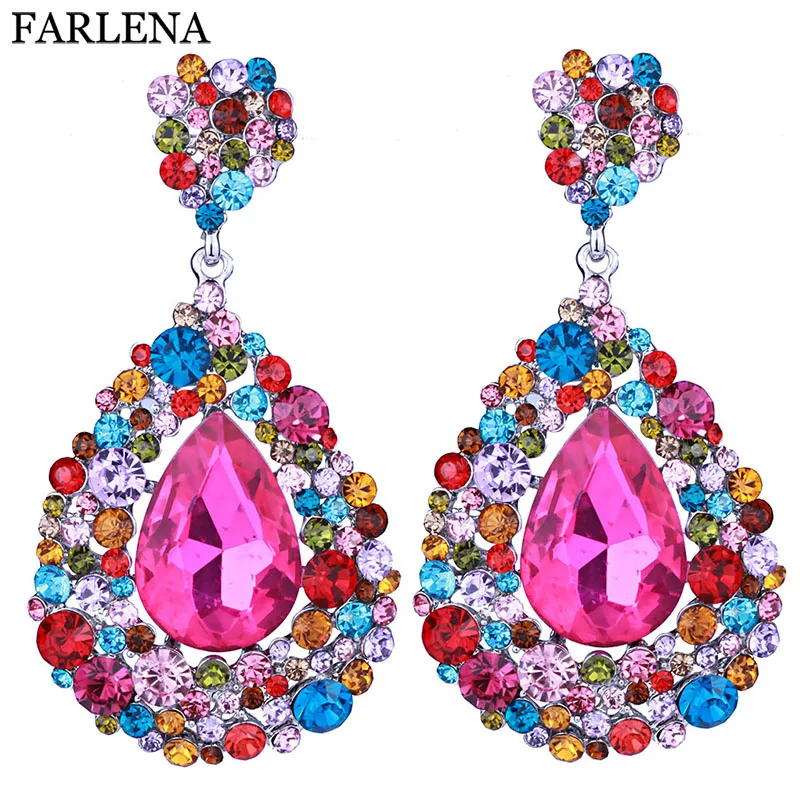 Серьги подвески с кристаллами 11 цветов|fashion long earrings|long drop earringslong earrings |