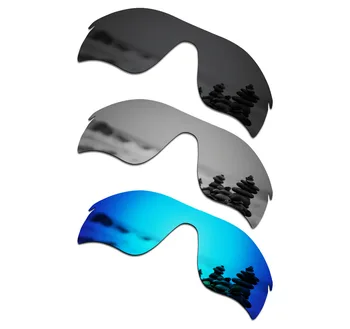

SmartVLT 3 Pieces Polarized Sunglasses Replacement Lenses for Oakley RadarLock Path Stealth Black & Silver Titanium & Ice Blue