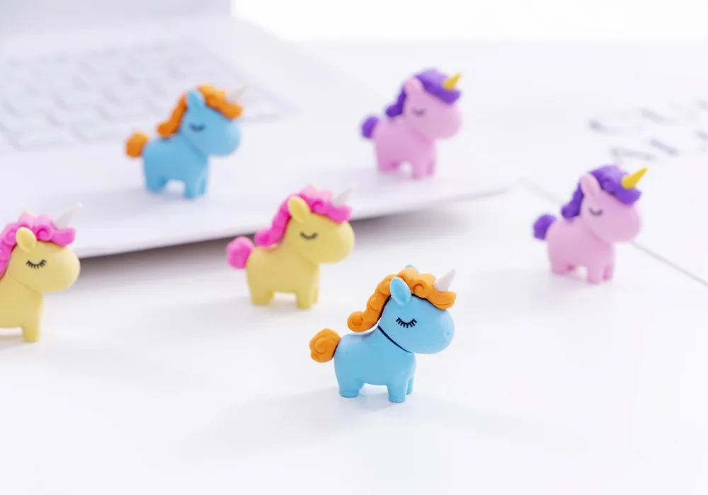 Criativa dos Desenhos Animais de Borracha Artigos de Papelaria para Crianças Lote Animados Bonito Unicórnio Cavalo Borracha Estudantes Belo Presente Apagador 36 pc - 5 Bonito Unicórnio cavalo animais de borracha borracha