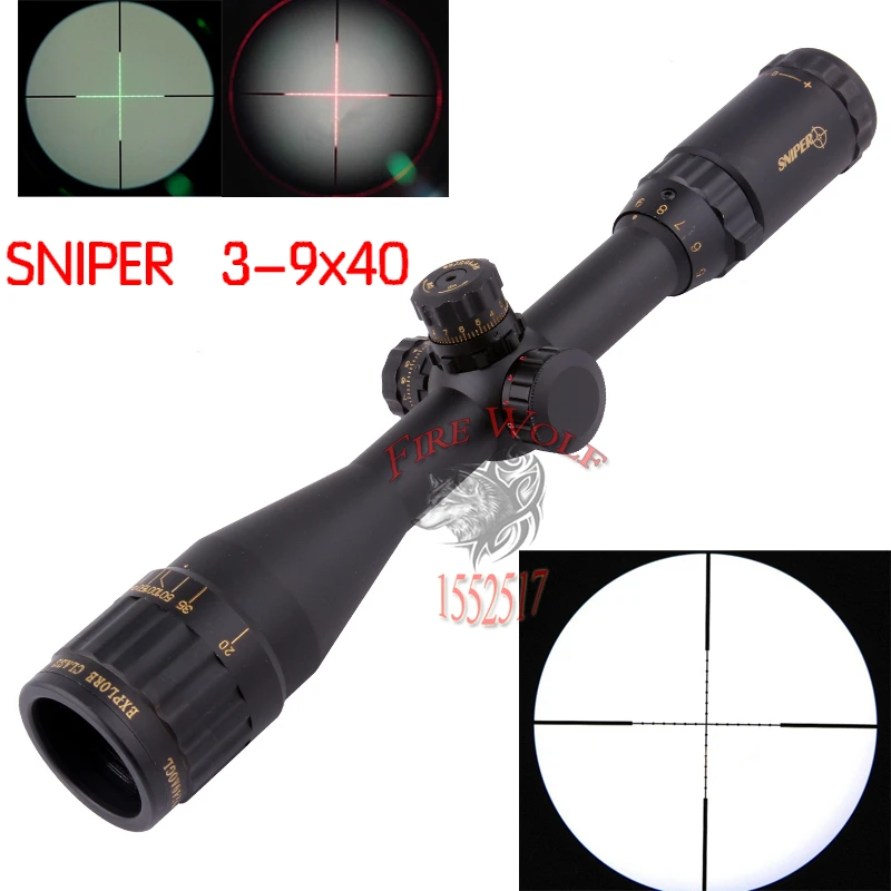 

Tactical Rifle Scope SNIPER 3-9X40 Hunting Mil Dot Air Rifle Gun Optics Sniper Golden Version