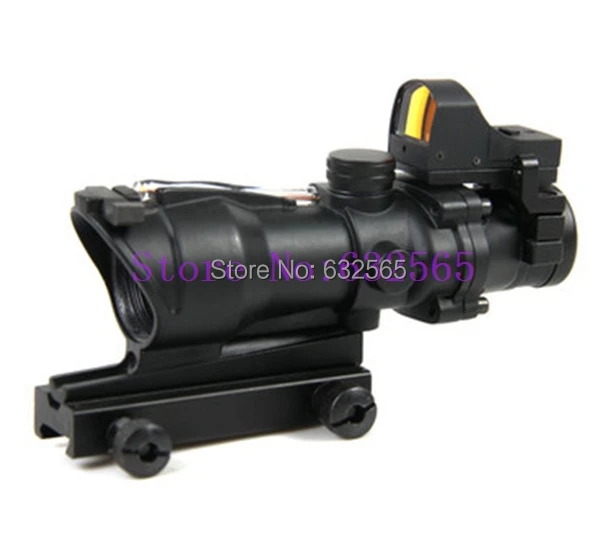 

Tactical Hunting Shooting Trijicon ACOG 4x32(Red Optical Fiber) +Red Dot Rifle scope