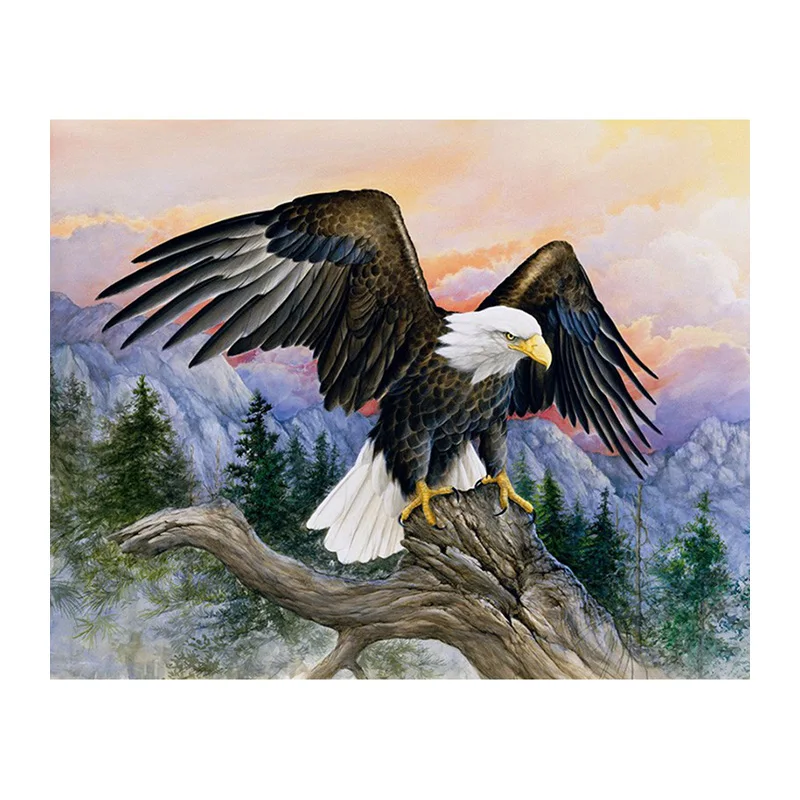 5D DIY Diamond Painting Mountains Eagle Soar Animal Diamond Embroidery Cross Stitch Needlework Mosaic Painting Home Decor