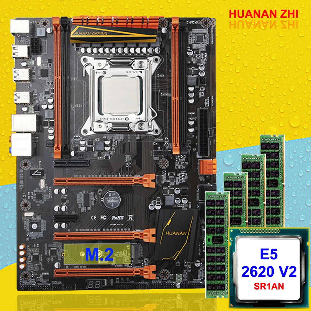 ^*Best Offers Big brand new arrival HUANAN ZHI Deluxe X79 gaming motherboard set CPU Xeon E5 2620 V2 SR1AN RAM 32G(4*8G) DDR3 1600MHz REG ECC