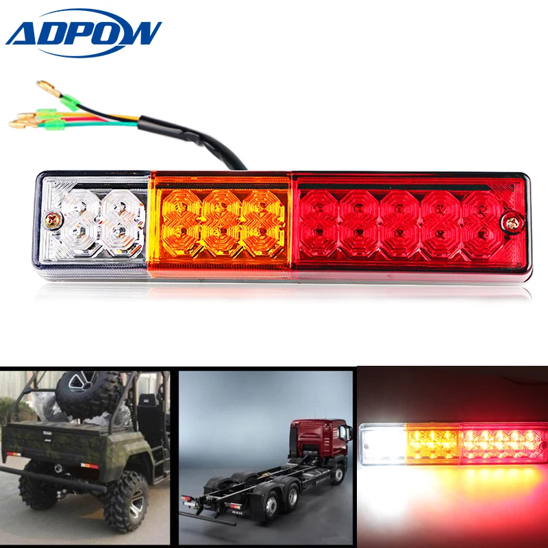 2pcs Trailer lights LED Stop Rear Tail Brake Reverse Light Turn