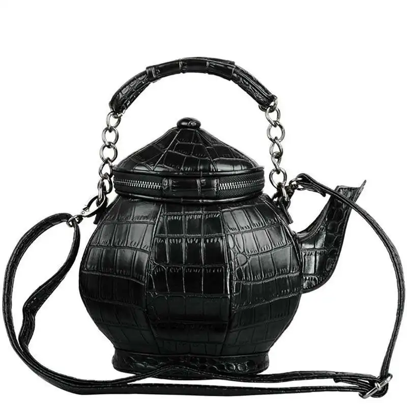 

Funny Gothic Purse Teapot Shaped Crossbody Handbag Top-Handle Tote Women'S Shoulder Bags