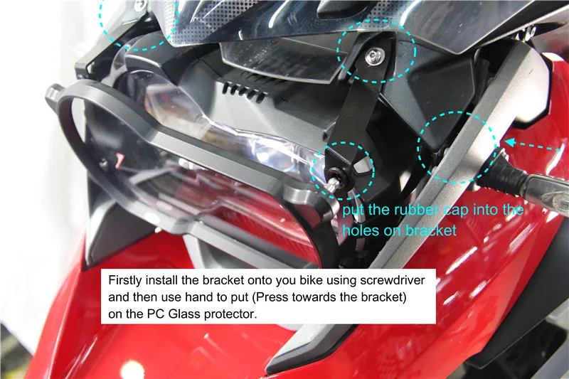 Arashi For BMW R1200GS ADV LC 2013 - 2022 PC Lense Headlight Protector CNC Aluminium Guard Cover R1200 GS R R125GS R1250GSA 2019 motorcycle frame