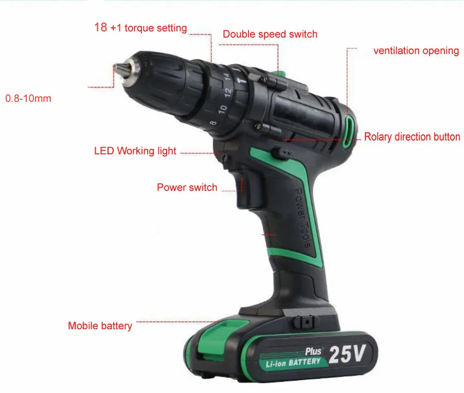 25v Cordless Drill Electric Drill Electric Tools Mini Electric Drilling