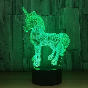 

3D pony 7 color night light smart home lamp energy - saving led lights atmosphere lights holiday birthday gifts 1051