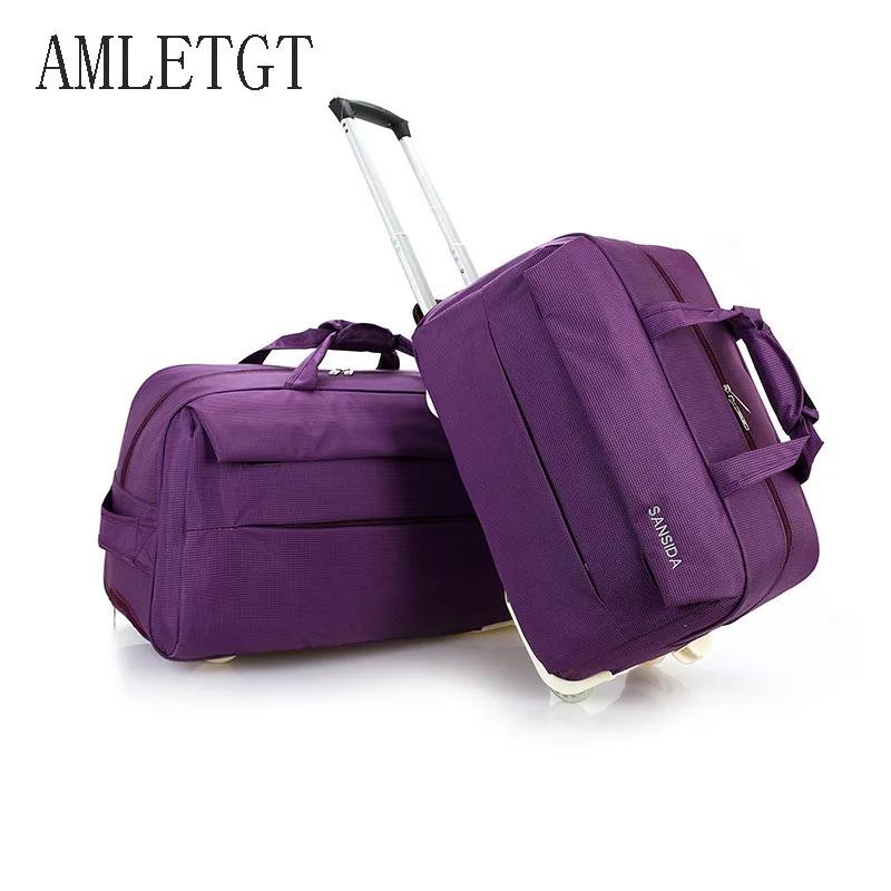 Travel BagAMLETG Fashion Waterproof Luggage Bag Thickening Rolling Luggage Trolley Case Luggage ...