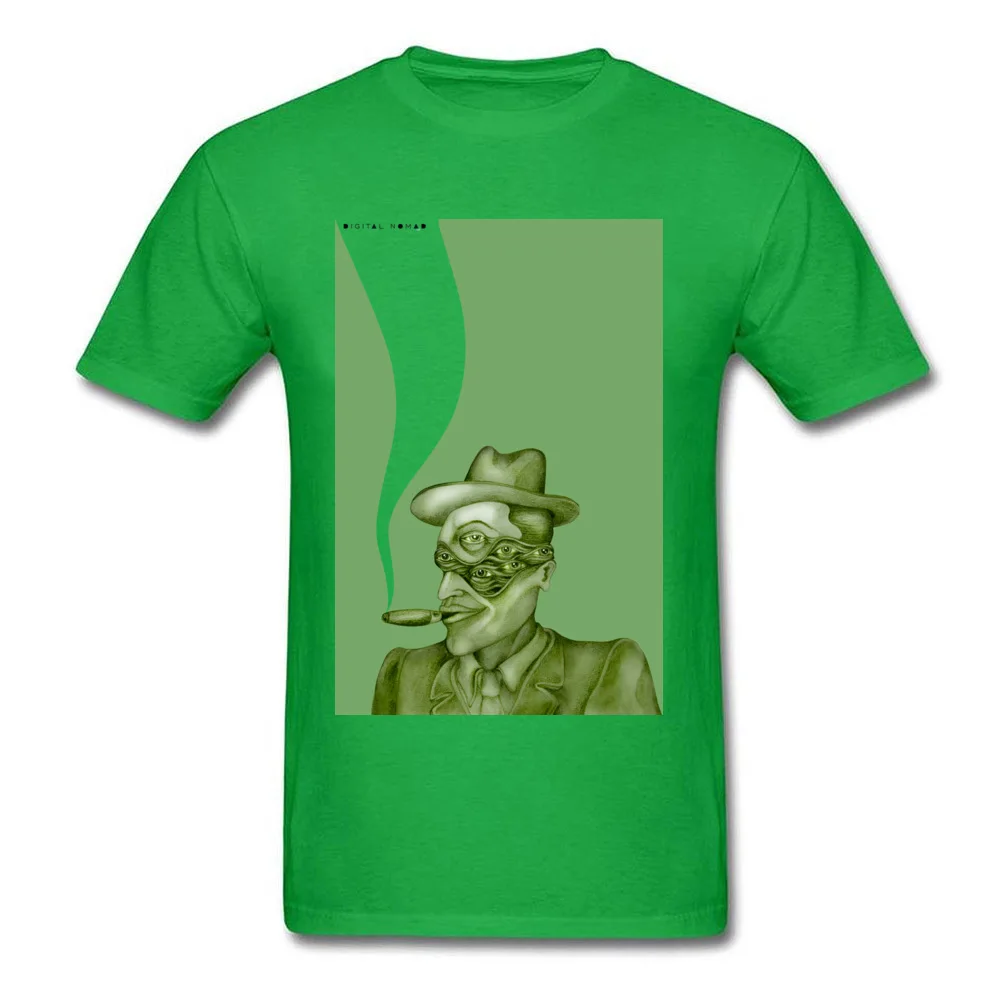 Done Deal Digital Nomad 100% Cotton Men's Short Sleeve T Shirt Summer Summer/Autumn T Shirt Prevailing Round Collar Tops Tees Done Deal Digital Nomad green