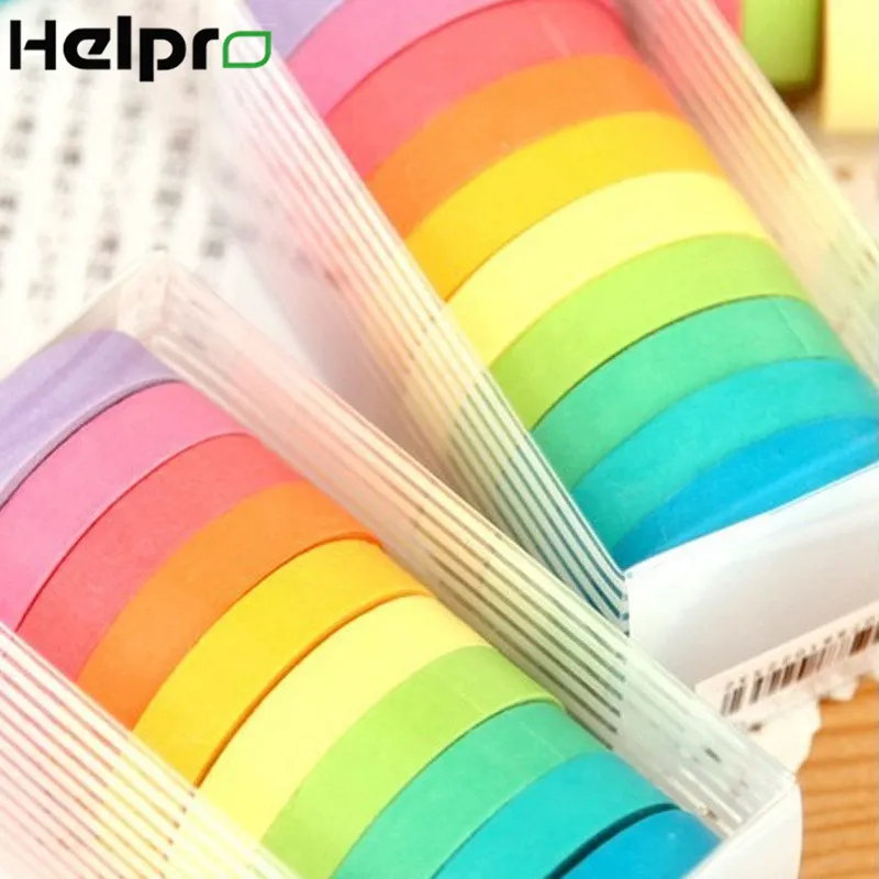 Helpro 10 шт./компл. изоляционная лента Washi Радуга Цвет DIY дневник декоративные ленты