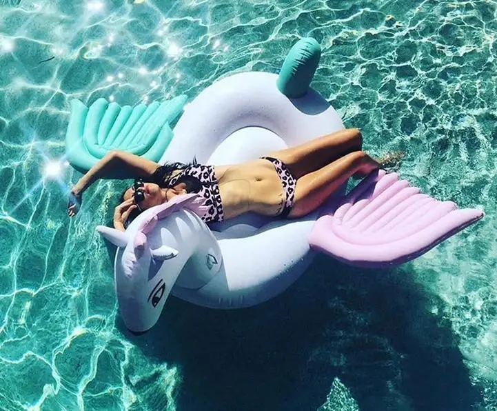 

New Pink Green Wings 2.5m 98inch Giant Inflatable Pegasus Pool Floats Unicorn Water Life Rafts Gift Toy Air Mattress Souvenirs