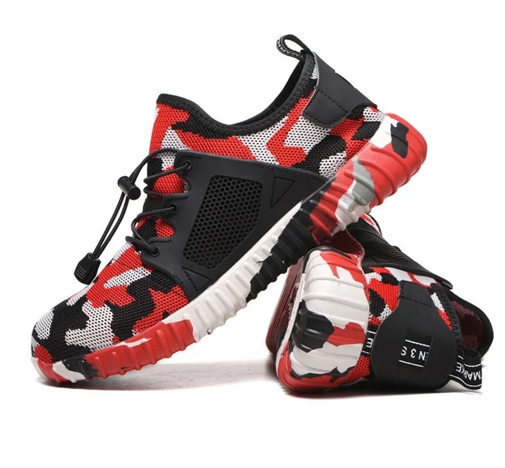 Breathable Mesh Steel Toe Soft Anti-piercing Work Boots Safety Shoes Men Light Sneaker Indestructible Plus size 36-48