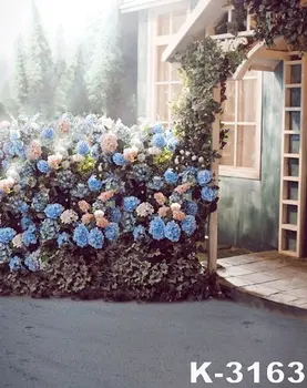

Colorful Flowers Chromakey Old House Backgrounds 5*7ft Photo Studio Pros Backdrops Wooden Window Wedding Marriage Backdrop Photo
