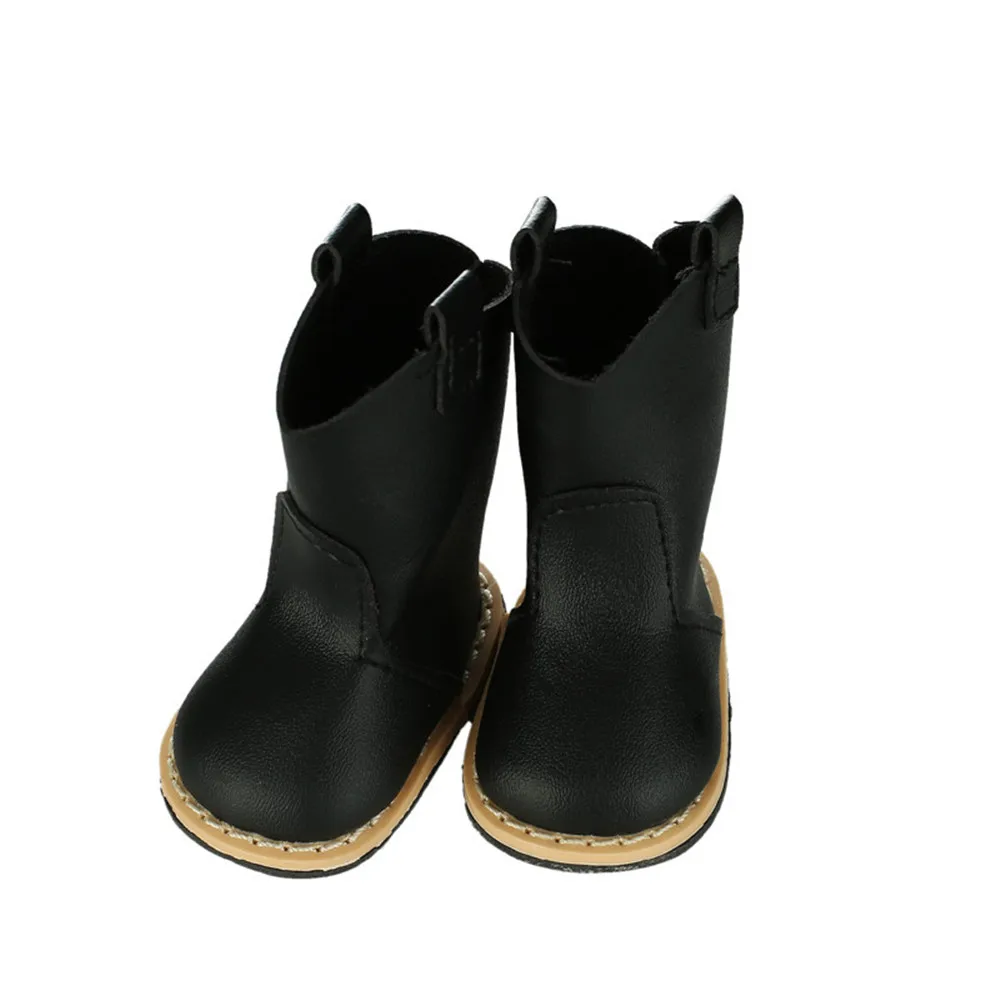 Buy Doll shoes ,Black leather Boots doll shoes for 18" inch american girl doll