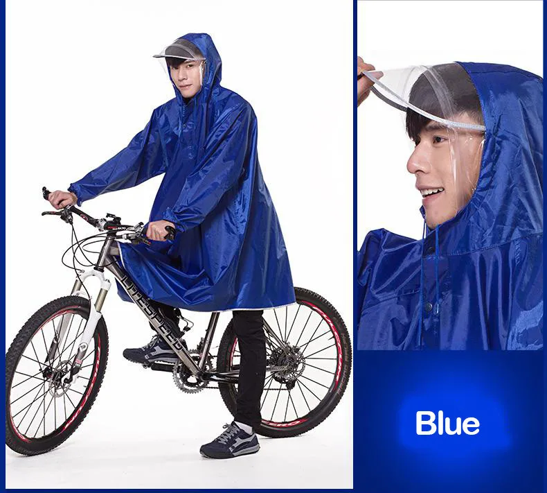QIAN непромокаемый Профессиональный Взрослый Длинный Толстый плащ с капюшоном с прозрачными полями для велоспорта и путешествий