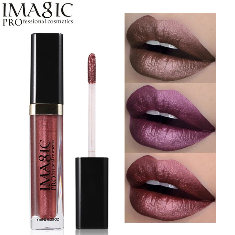 

Imagic Metal Lip Gloss Set Matte Liquid Lipstick Metalic Lipgloss Professional Lip Makeup Waterproof Lip Paint