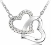 AAAA + strass Double Coeur pendentif collier de mode bijoux de mariage amant top de fête qualité livraison directe romantique cadeau d'été ► Photo 2/6