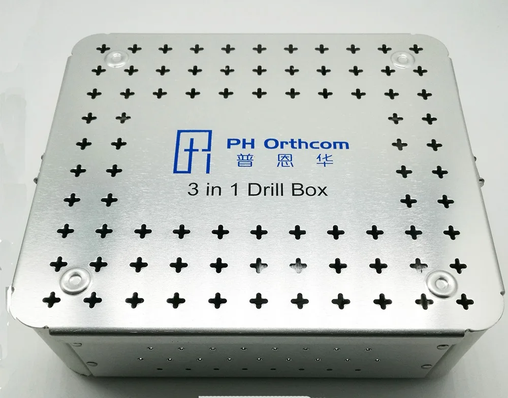

3 IN 1 Empty Sterilization Drill Box for Small Multi-functional Drills and Saws Set Veterinary Orthopedic Instrument