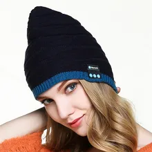 Перезаряжаемая Беспроводная bluetooth-гарнитура с динамиком, умные теплые вязанные наушники Бонни, микрофон, Bluetooth шляпа