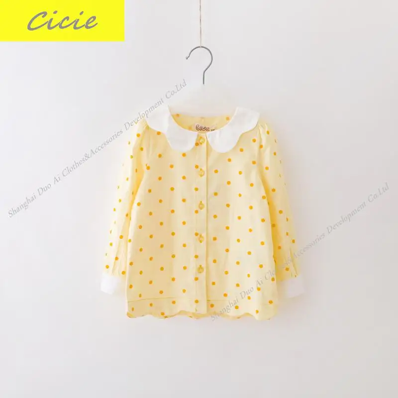 

New arrival Spring/autumn Girl's Blouse Children Cute Printed Shirt Sleeved 100% Cotton Shirt 4-9Y