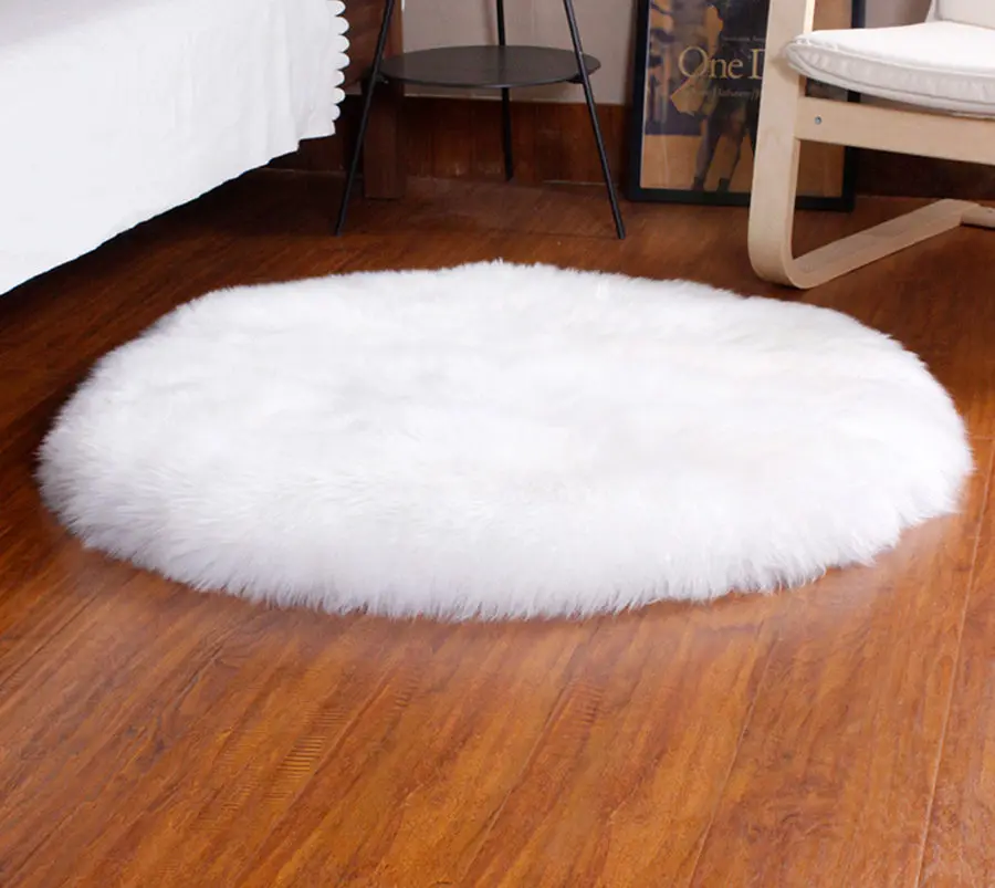 

Australian Round Wool Carpets for Living Room Bedroom Wool Carpet Rug for Sofa Bay Window Fluffy Blanket