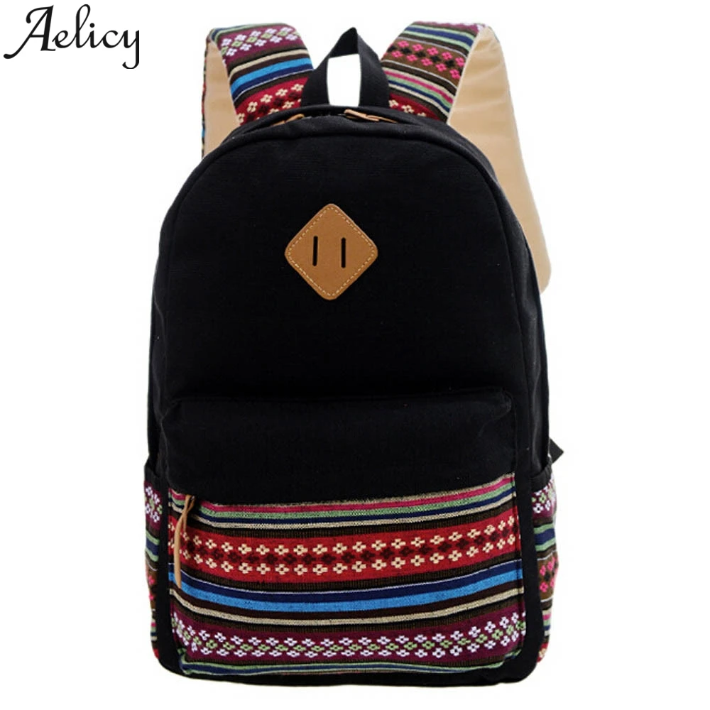 

Aelicy 2019 Boys Girls Rucksack Shoulder Bookbags School Bag Satchel Travel Canvas Backpack student bag notebook Zipper Women