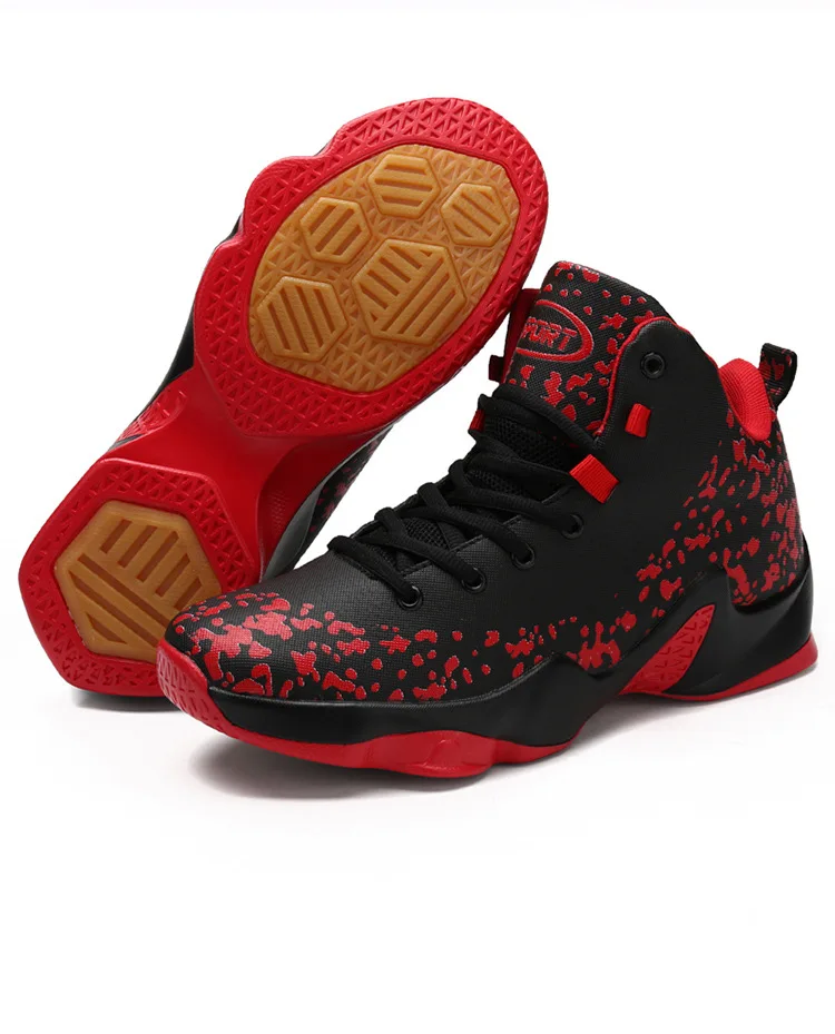 Элитный бренд Для мужчин красные кроссовки летние дышащие кожаный баскетбольный обувь Спорт на открытом воздухе спортивные, баскетбольные ботинки Для мужчин воздуха дешево