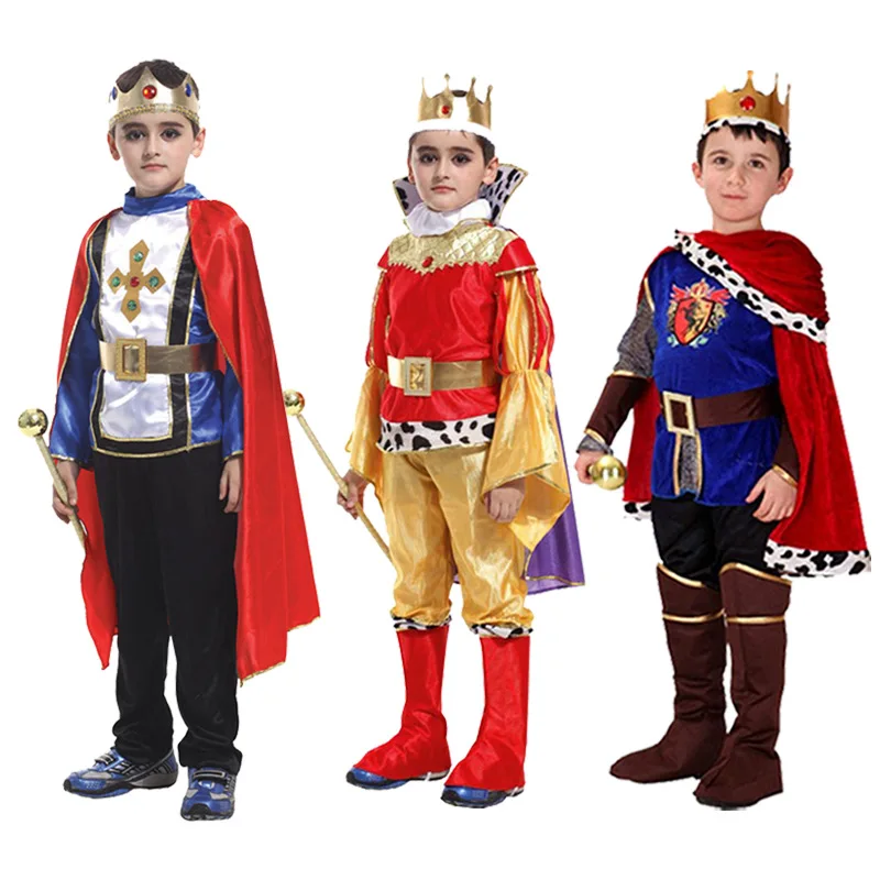 

Medieval Prince Costume For Boys Royal King Costume Kids Cosplay Halloween Costume For Kids Carnival Party Dress Up Children Sui